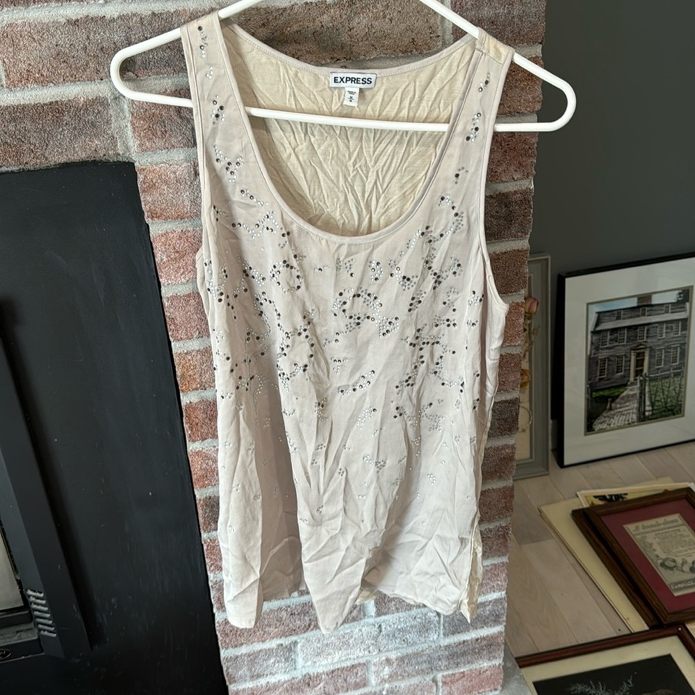Express medium silky front work tank gemstones